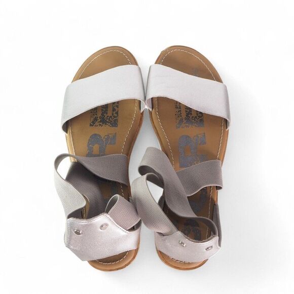 Sorel Ella Leather Open Toe Flat Strappy Sandals Silver NL3202-034 Women's 9.5 - Picture 10 of 11